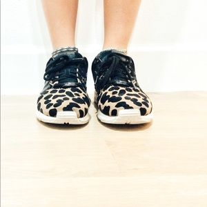 Leopard print Adidas tennis shoes